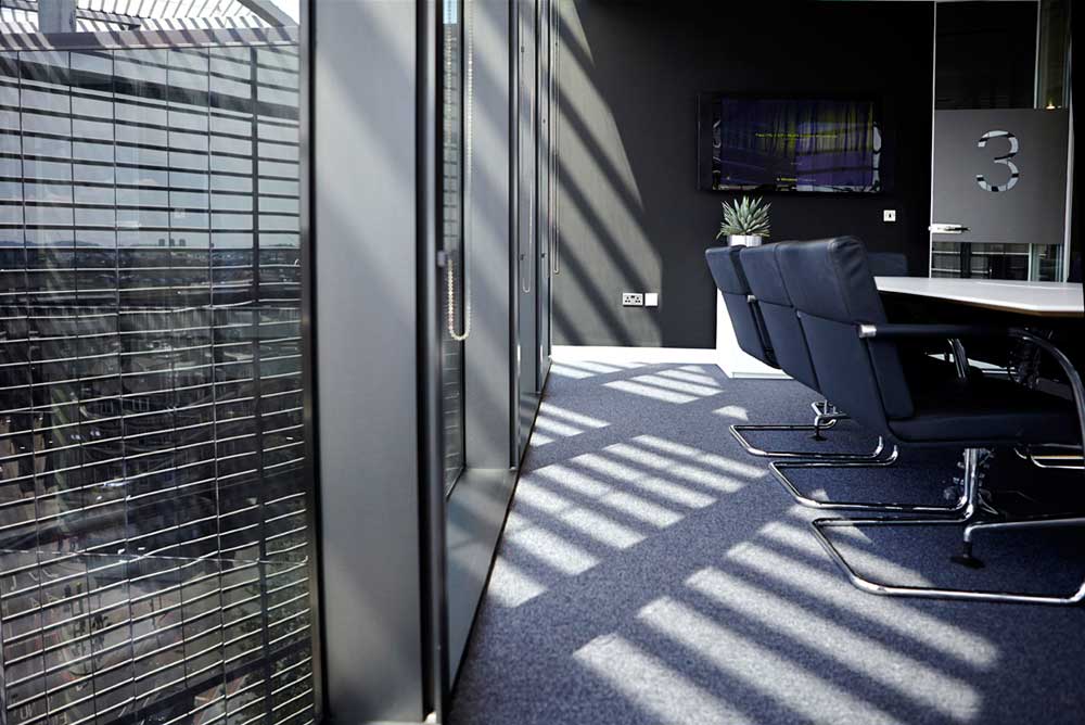 sunshine in stylish meeting room of london office space by airey spaces