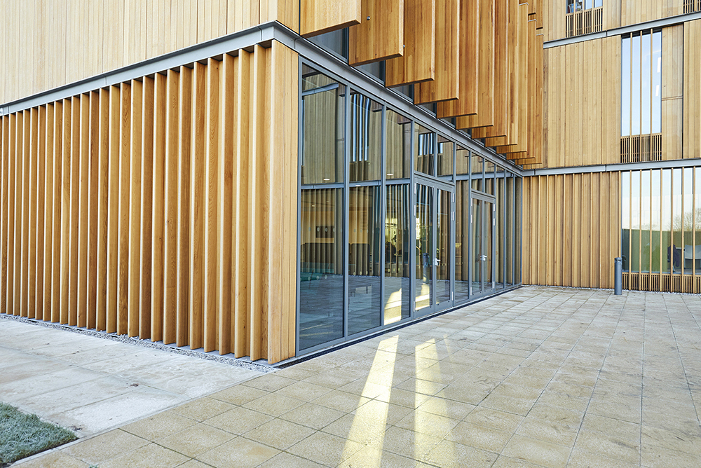 Wooden finishes on Aldery Hey Hospital architects Hopkins photographed by Airey Spaces